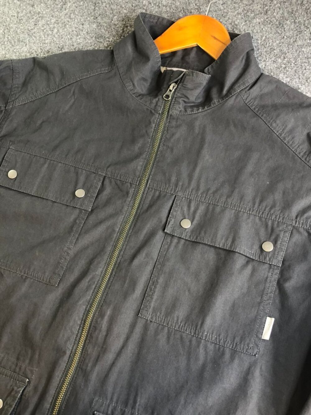 Columbia Bear Creek Mens Jacket XL Gray Lightweight Zip Snap Utility Pockets - Picture 4 of 13